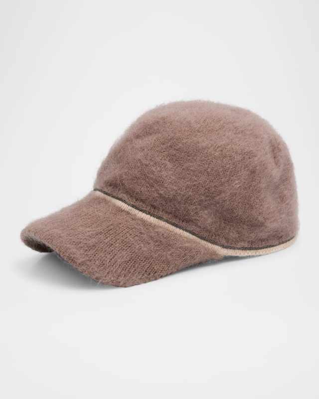 Chain-Trim Knit Baseball Cap